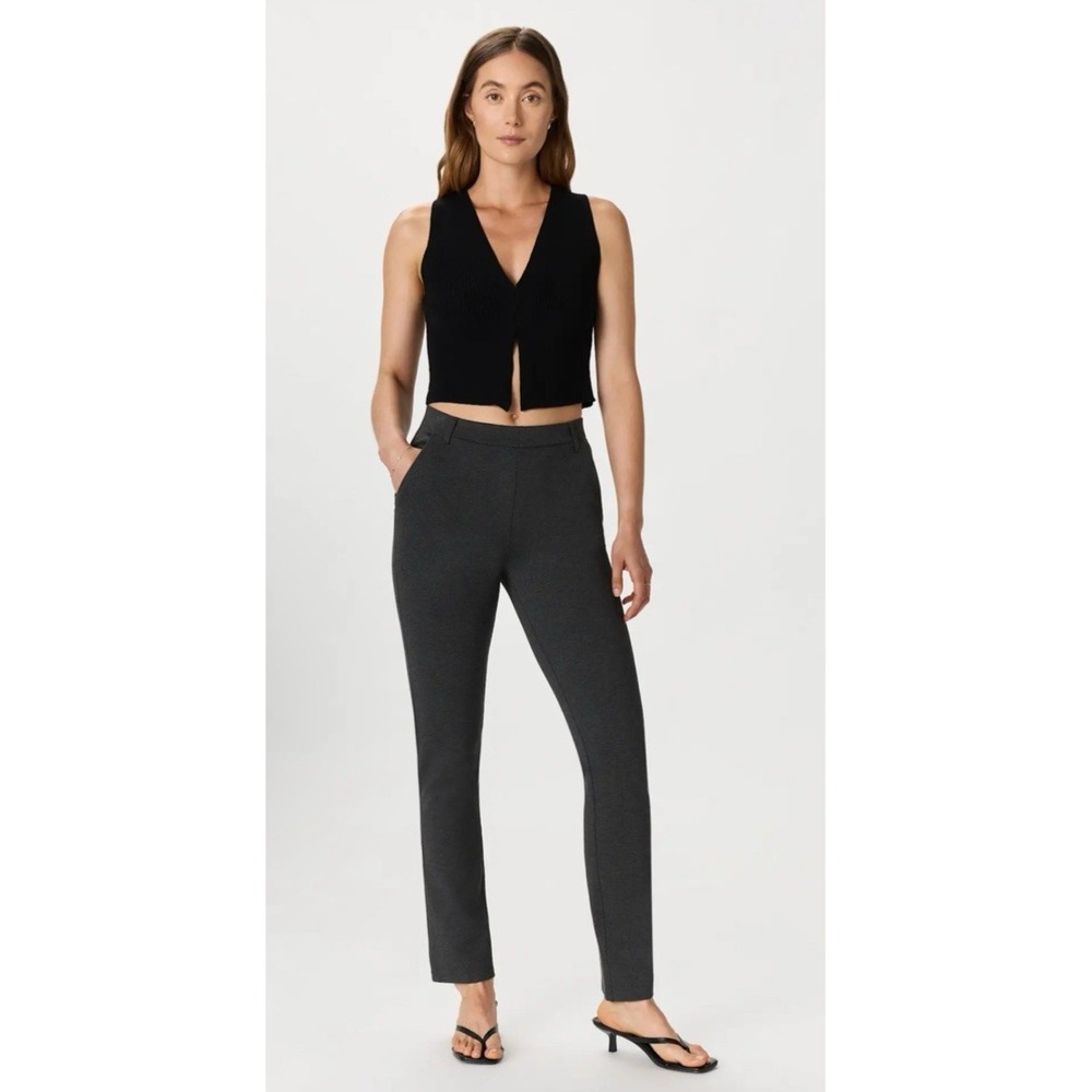 Quince Women Size‎ Medium Petite Ultra-Stretch Ponte Straight Leg Pants Charcoal